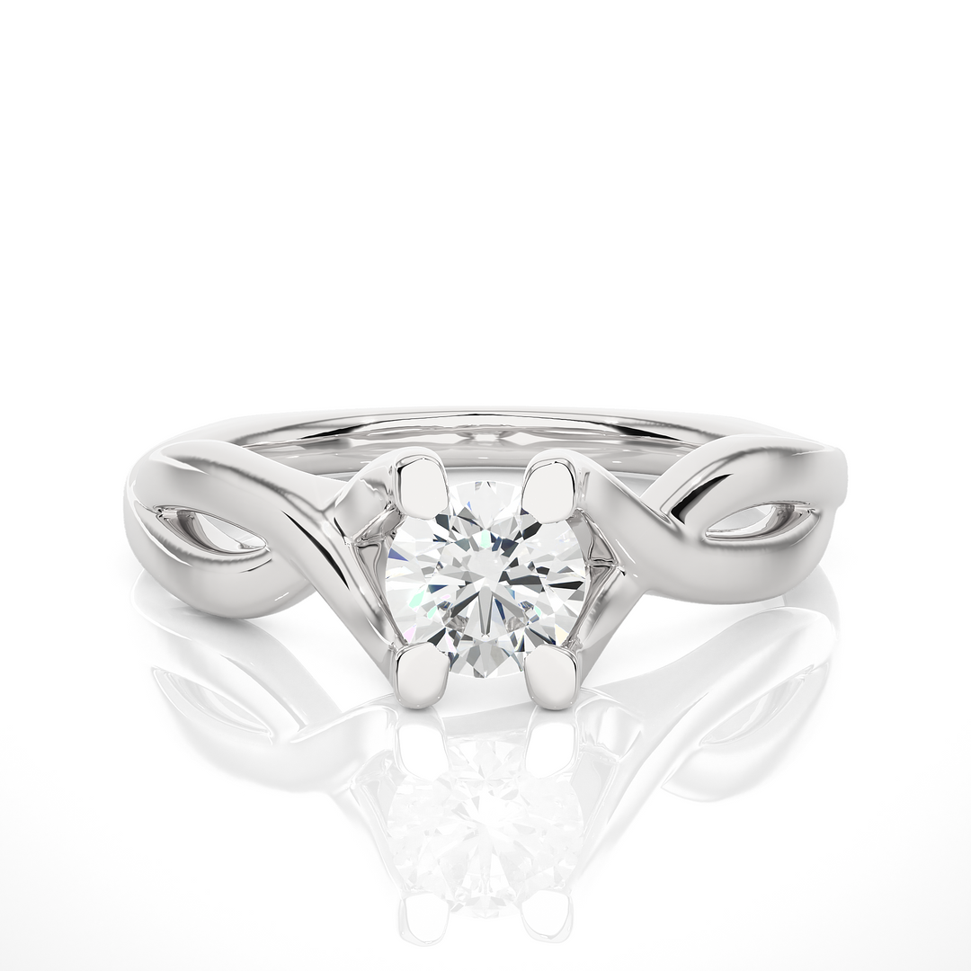 0.47 CT Lab Grown Diamond Infinity Engagement Ring | Gold Band