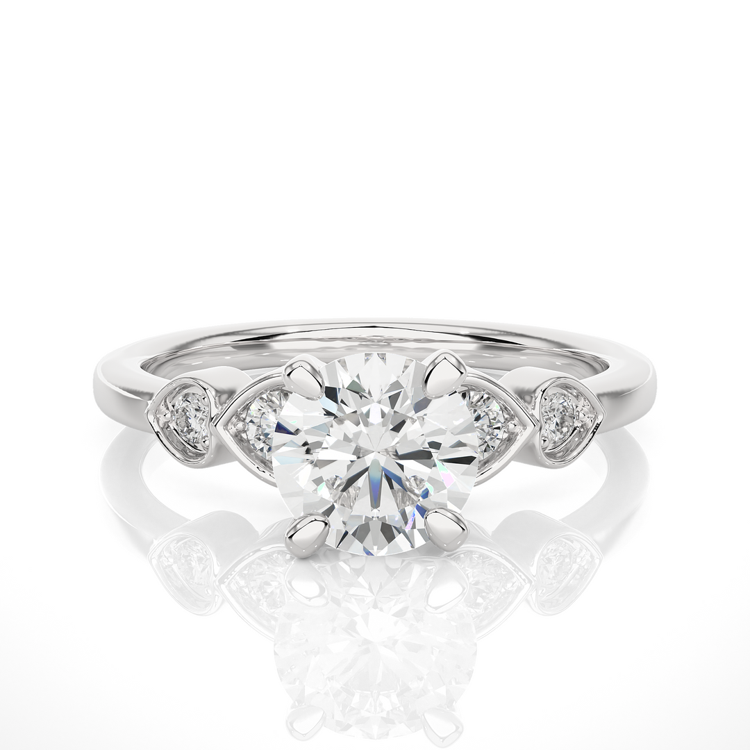 1.21 CTW Round Lab-Grown Diamond Engagement Ring with Prong & Claw Set E-F / VVS-VS