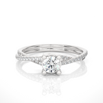 Load image into Gallery viewer, 0.74 CTW Round Lab-Grown Diamond Twisted Engagement Ring E-F / VVS-VS

