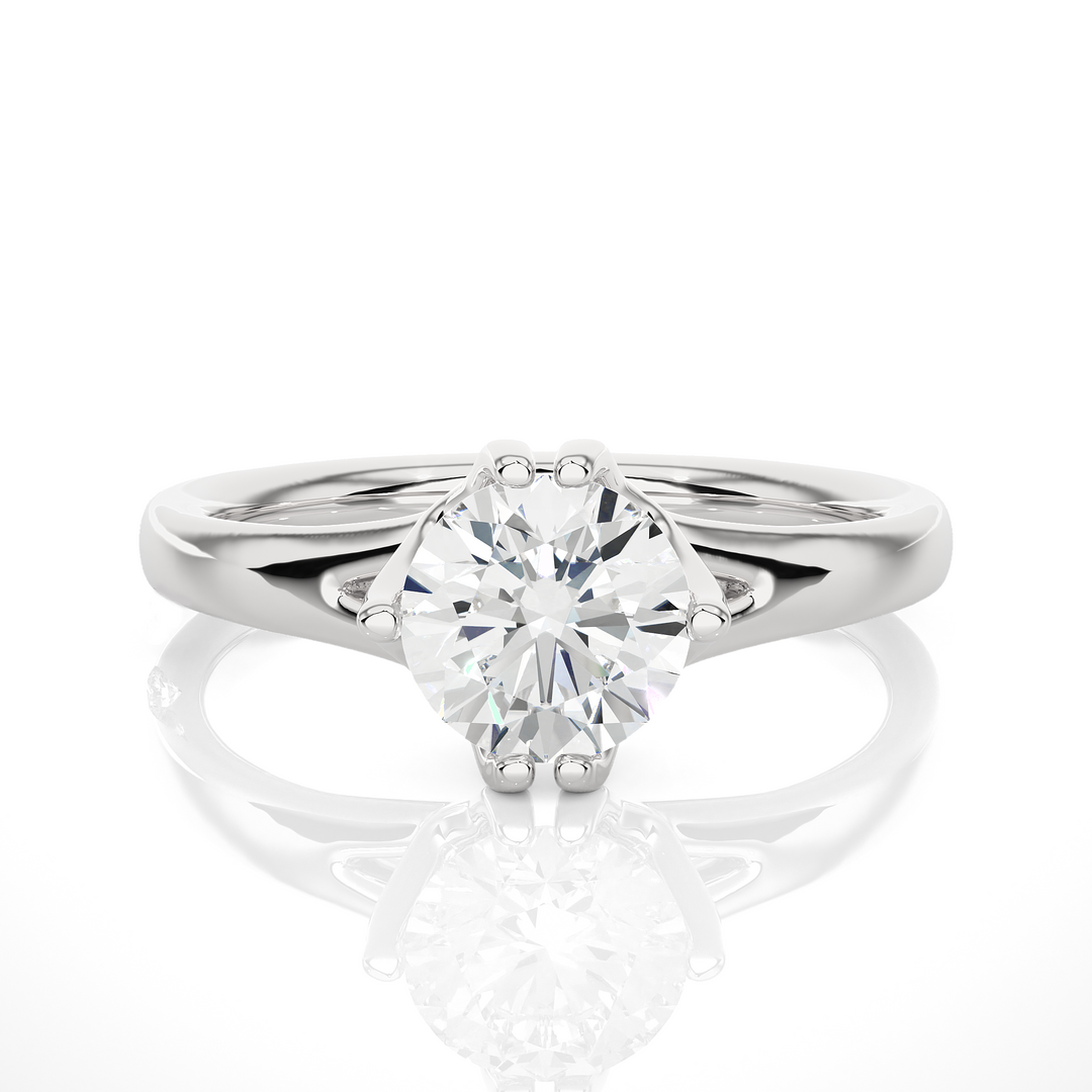 1.08 CT Round Brilliant Lab Grown Diamond Solitaire Engagement Ring | Gold Band