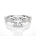 Load image into Gallery viewer, 1.35 CT Princess Cut Lab Grown Diamond Engagement Ring | Bold 4 Stone Gold Band
