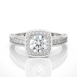Load image into Gallery viewer, 1.42 CT Round Diamond Halo Lab Grown Ring with 117 Stones

