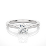 Load image into Gallery viewer, 0.73 CT Round Lab Grown Diamond Solitaire Engagement Ring | Four Prong Gold Band
