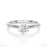 Load image into Gallery viewer, 0.41 CT Round Lab Grown Diamond Solitaire Engagement Ring | Four Prong Gold Band
