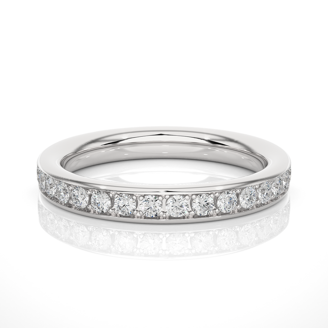0.35 CT Round Cut Lab Grown Diamond Prong Set Band  16 Stone IGI Certified