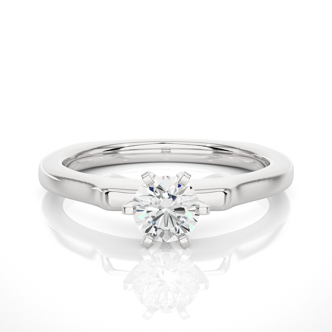 0.47 CT Round Lab Grown Diamond Solitaire Engagement Ring | Gold Band