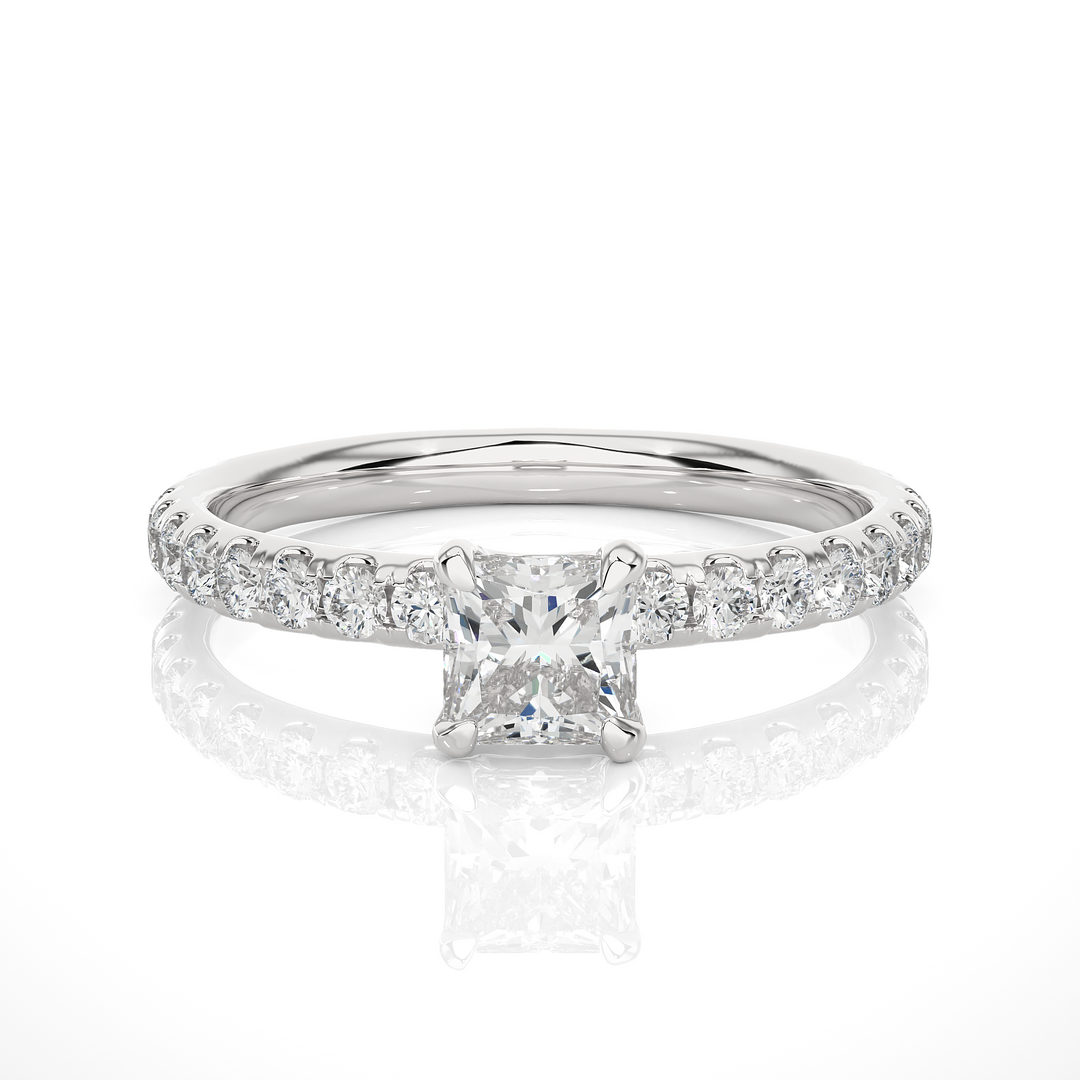 1.01 CTW Princess Cut Solitaire Lab-Grown Diamond Engagement Ring