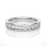 Load image into Gallery viewer, 0.92 CT Round Cut Lab Grown Diamond Channel Set Band  14 Stone IGI Certified

