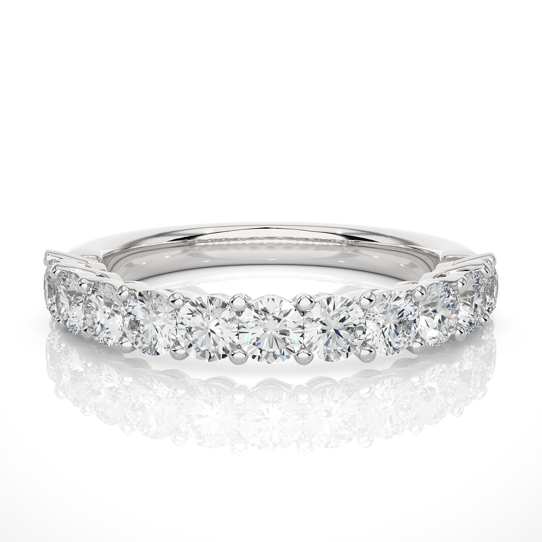 0.60 CT Round Cut Lab Grown Diamond Channel Set Band  11 Stone IGI Certified