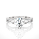 Load image into Gallery viewer, 1.34 CTW Round Lab-Grown Diamond Engagement Ring with Split Shank E-F / VVS-VS
