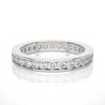 Load image into Gallery viewer, 1.20 CT Round Lab Grown Diamond Channel Set Eternity Band | 30 Stone Gold Ring
