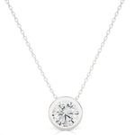 Load image into Gallery viewer, 1.08 CT Lab-Grown Diamond Bezel-Set Pendant Necklace | Round Cut | Solid Gold