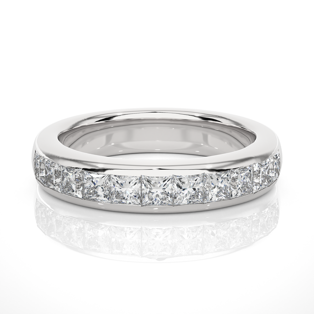 0.55 CT Princess Cut Lab Grown Diamond Channel Set Band  11 Stone IGI Certified