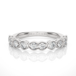 Load image into Gallery viewer, 0.69 CT Round Cut Lab Grown Diamond Bezel &amp; Prong Set Band  10 Stone IGI Certified
