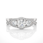 Load image into Gallery viewer, 1.07 Carat Three Stone Lab-Grown Diamond Ring | Round Cut Engagement Ring
