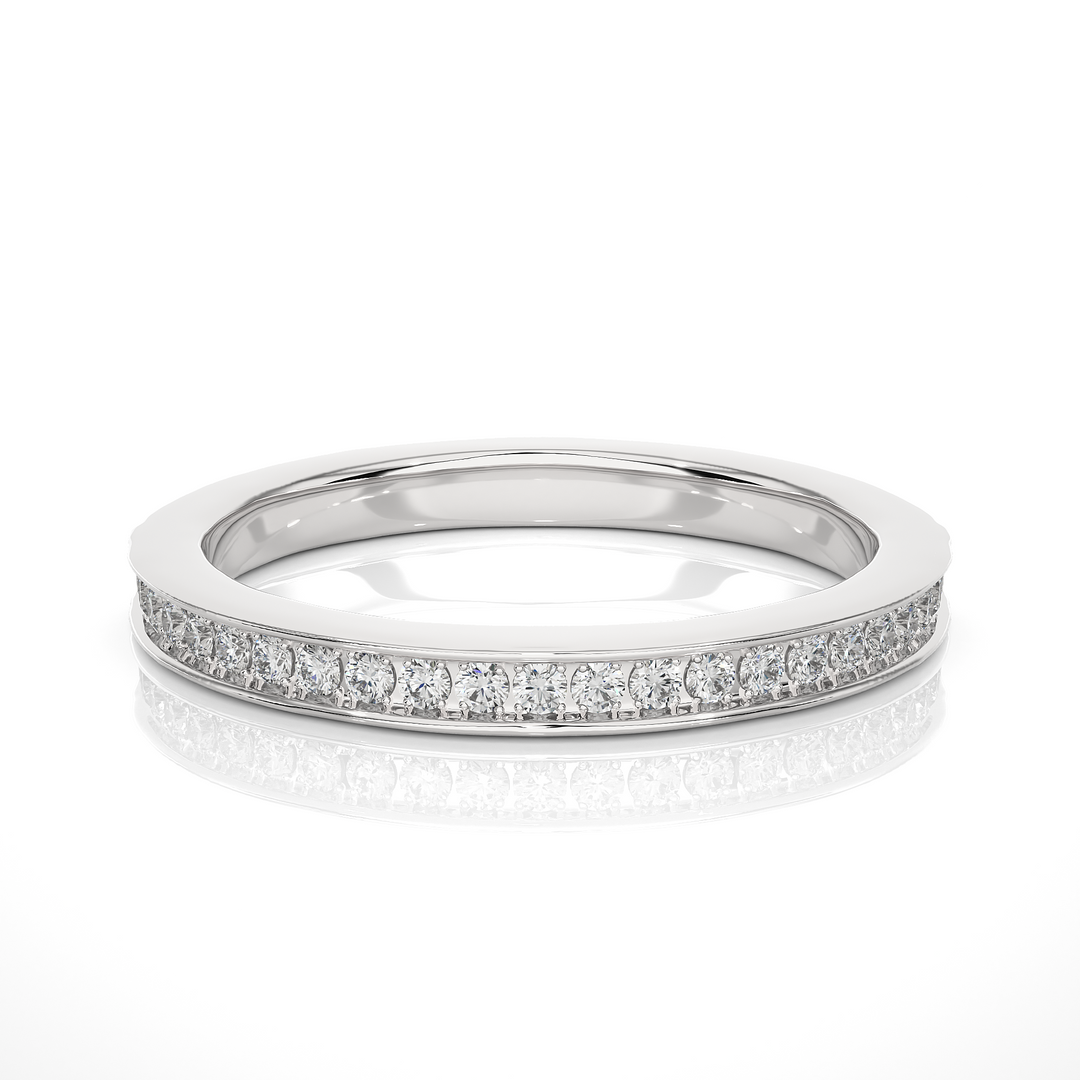 0.19 CT Round Cut Lab Grown Diamond Prong Set Band  23 Stone IGI Certified
