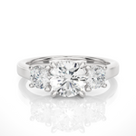 Load image into Gallery viewer, 1.95 CT Round Lab Grown Diamond Three Stone Ring | 3 Stone Gold Band
