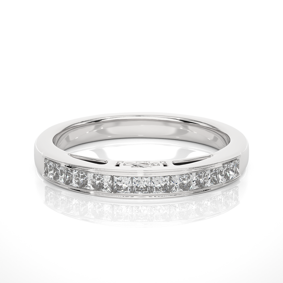 0.32 CT Princess Cut Lab Grown Diamond Channel Set Band  13 Stone IGI Certified