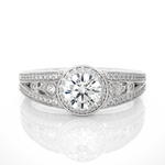 Load image into Gallery viewer, 0.95 Carat Vintage Halo Lab-Grown Round Diamond Ring | Timeless Elegance
