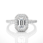 Load image into Gallery viewer, 1.44 CT Emerald Center Halo Lab Grown Diamond Ring | 73 Stones
