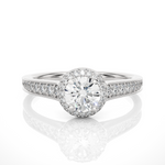 Load image into Gallery viewer, 0.92 CT Round Diamond Halo Lab Grown Ring with 59 Stones
