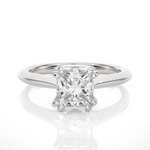Load image into Gallery viewer, 1.38 CT Princess or Round Lab Grown Diamond Engagement Ring | 4 Stone Gold Band
