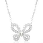 Load image into Gallery viewer, 0.31 CT Lab-Grown Diamond Butterfly Pendant Necklace | Solid Gold | 38 Round Diamonds

