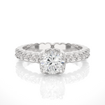Load image into Gallery viewer, 0.98 CT Round Lab Grown Diamond Solitaire Engagement Ring | Gold Band

