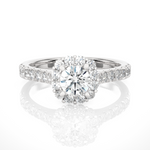 Load image into Gallery viewer, 1.09 CT Round Cut Halo Lab Grown Diamond Ring | 27 Stone Design
