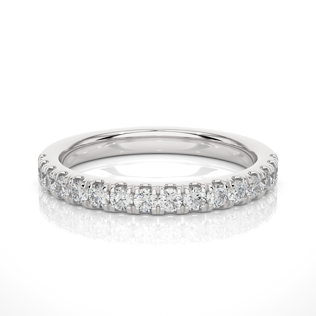 0.25 CT Round Lab Grown Diamond Petite Micro Pave Ring  16 Stone IGI Certified