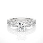 Load image into Gallery viewer, 1.32 CTW Lab-Grown Diamond Split Shank Engagement Ring – Round Cut
