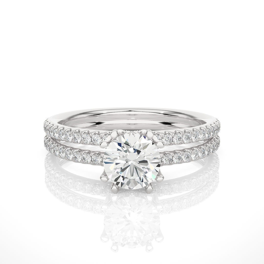 1.32 CTW Lab-Grown Diamond Split Shank Engagement Ring – Round Cut