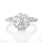 Load image into Gallery viewer, 1.64 CT Round Diamond Halo Lab Grown Ring with 25 Stones
