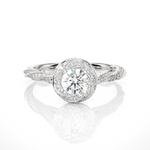 Load image into Gallery viewer, 0.95 Carat Vintage Lab-Grown Round Diamond Ring | 100 Stone Classic Design
