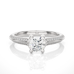 Load image into Gallery viewer, 0.73 CTW Lab-Grown Diamond Pavé Engagement Ring – Round Cut
