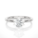 Load image into Gallery viewer, 1.18 CT Round Lab Grown Diamond Solitaire Engagement Ring | Six Prong Gold Band
