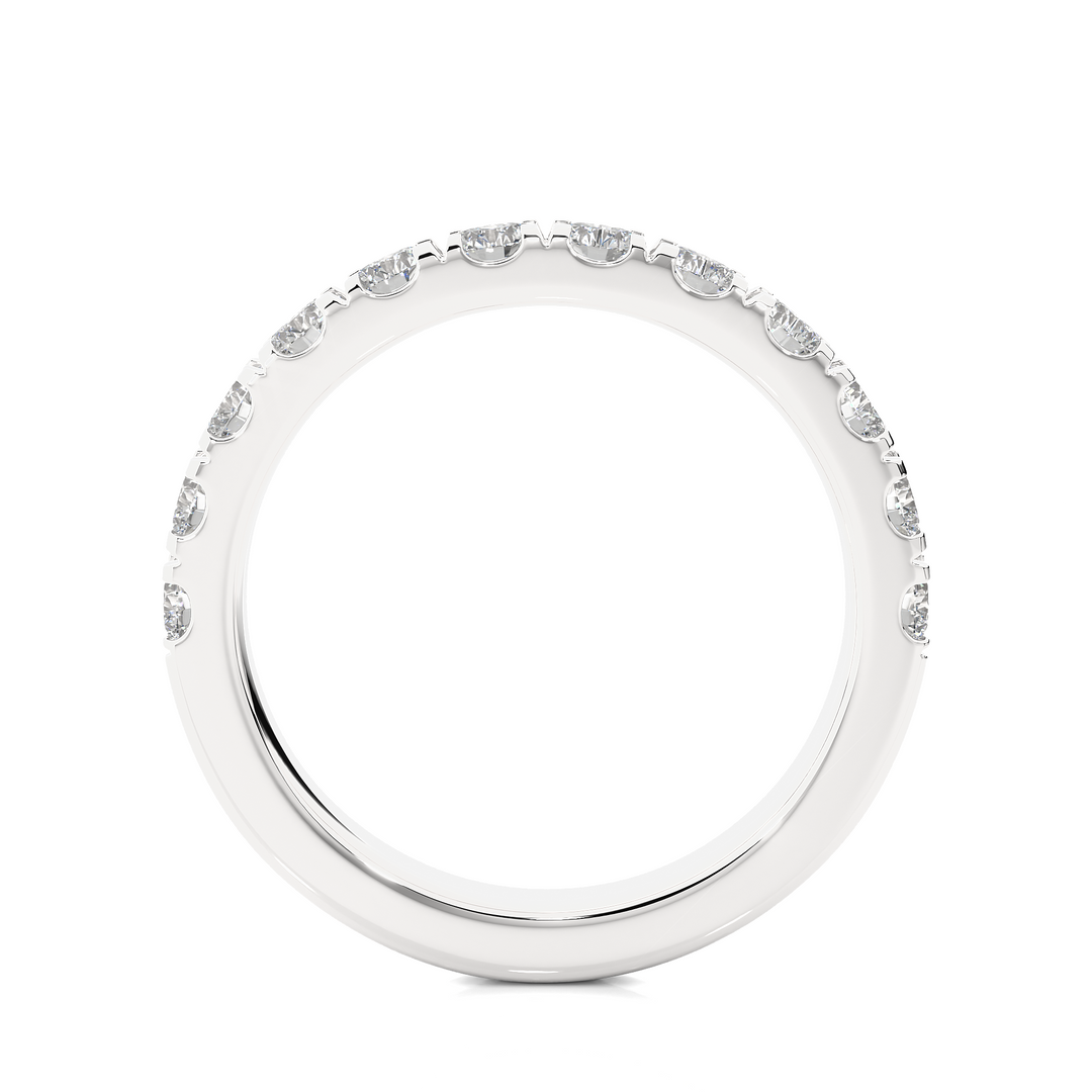 0.99 CT Round Cut Lab Grown Diamond Micro Pave Band  12 Stone IGI Certified