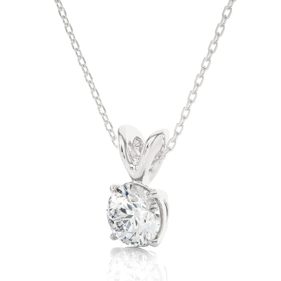 0.59 CT Lab-Grown Diamond Solitaire Pendant Necklace | Round Cut | 4-Prong | Solid Gold