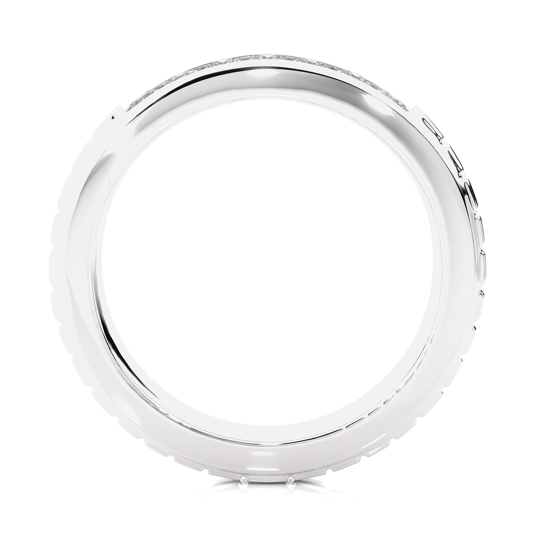 0.82 CT Round Lab Grown Diamond Men’s Ring | 14 Stone Gold Band