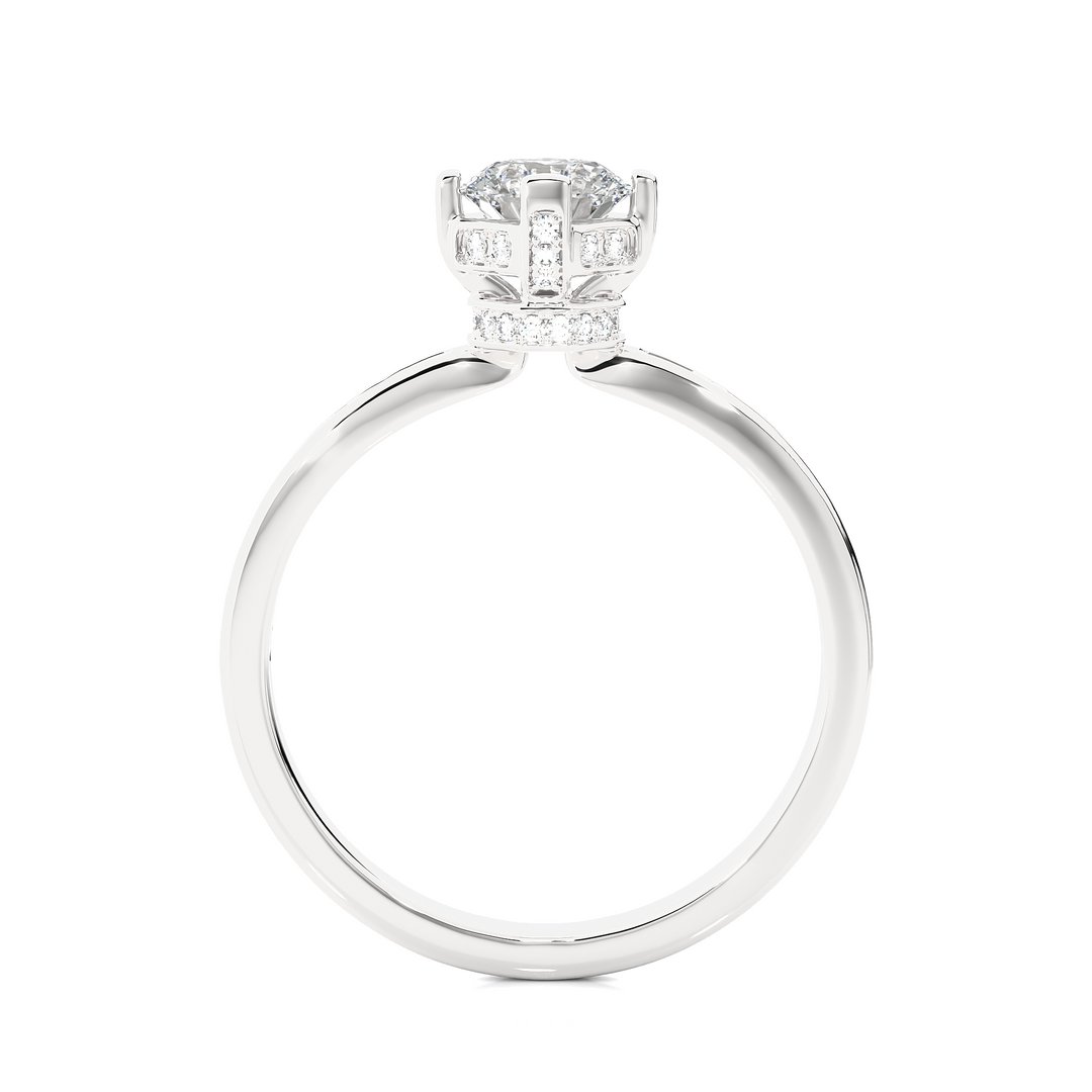 0.78 CTW Round Lab-Grown Diamond Engagement Ring with Hidden Halo E-F / VVS-VS