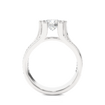 Load image into Gallery viewer, 1.48 CTW Round Lab-Grown Diamond Engagement Ring with Three-Row Pave Set E-F / VVS-VS
