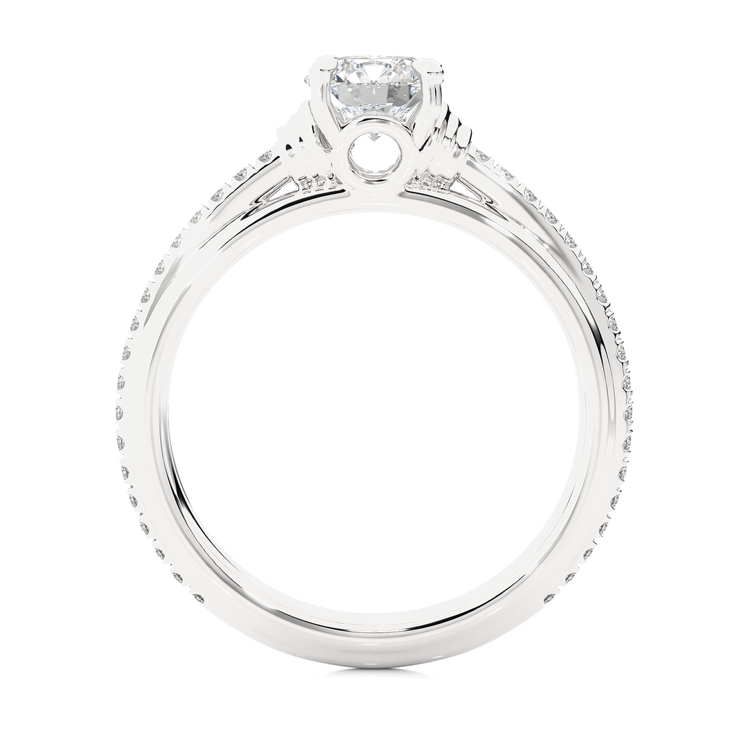 1.26 CTW Round Lab-Grown Diamond Engagement Ring with Rope-Style Sides E-F / VVS-VS