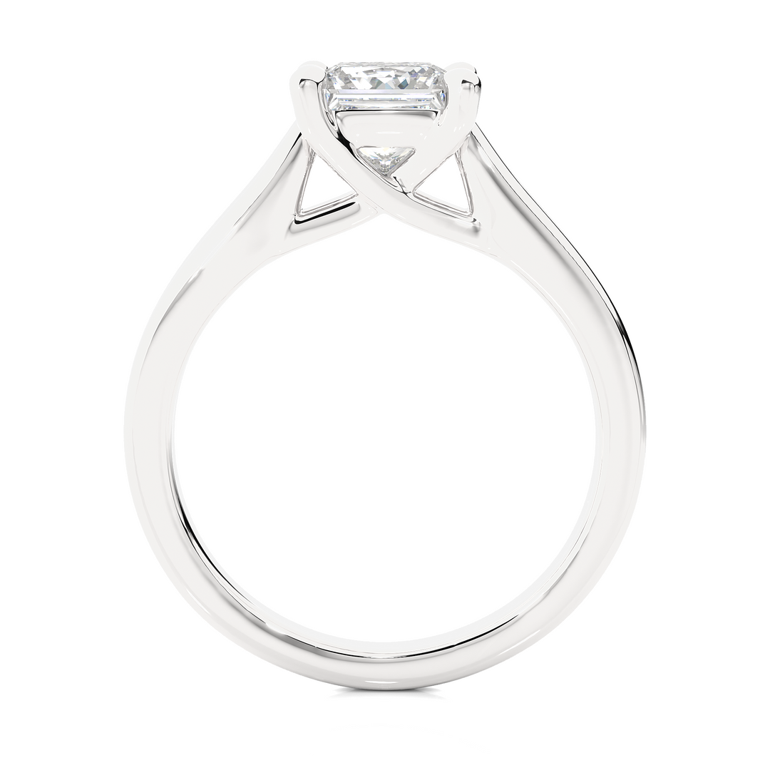 1.35 CT Princess Cut Lab Grown Diamond Engagement Ring | Bold 4 Stone Gold Band