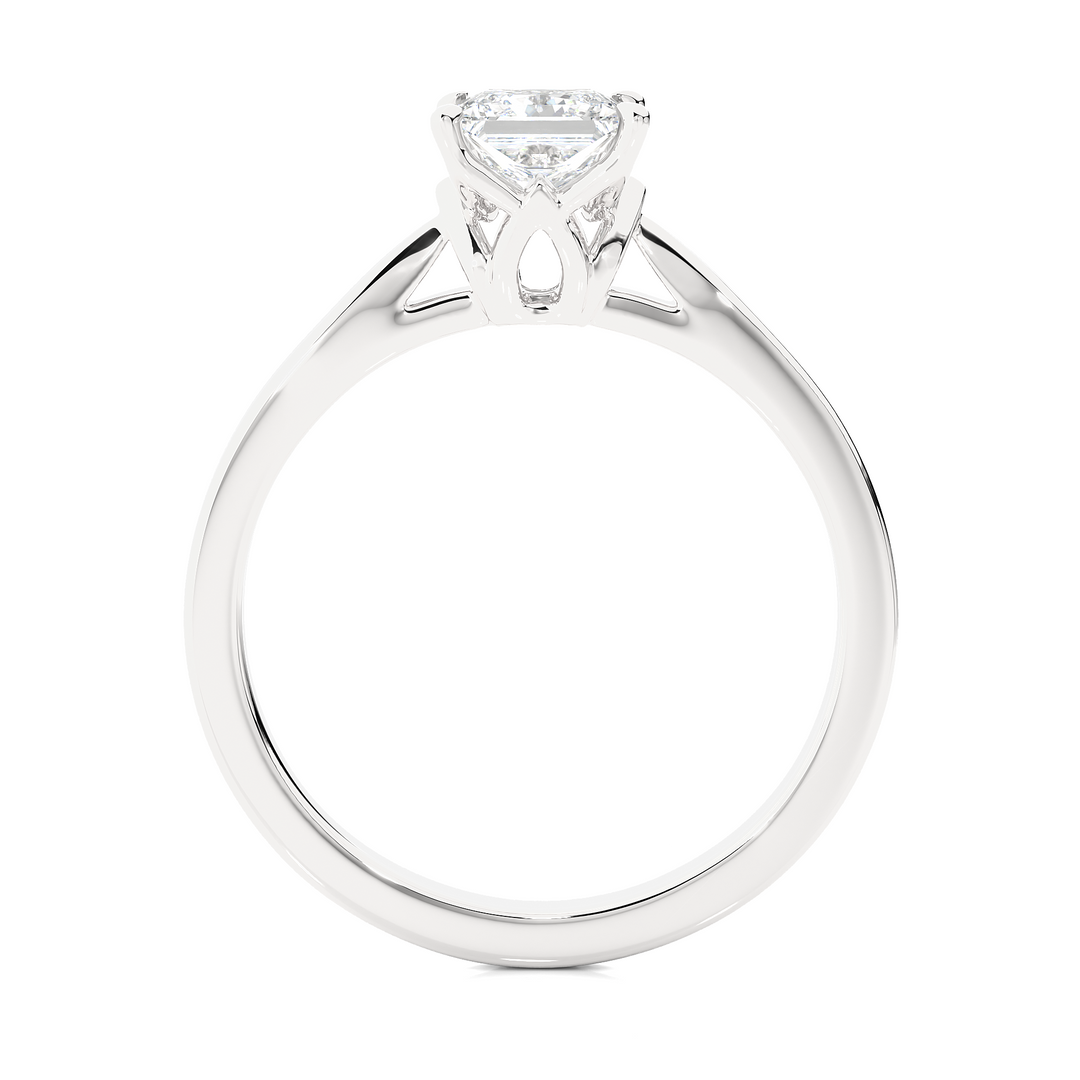 0.57 CT Princess Cut Lab Grown Diamond Solitaire Engagement Ring | Gold Band