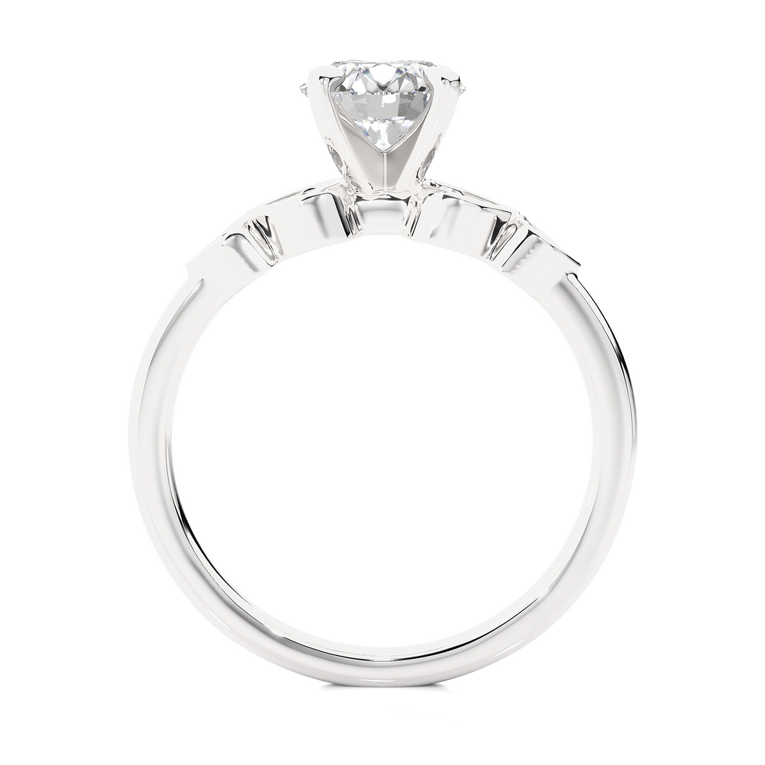1.21 CTW Round Lab-Grown Diamond Engagement Ring with Prong & Claw Set E-F / VVS-VS