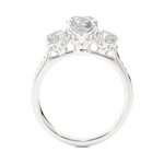 Load image into Gallery viewer, 1.80 CT Round Center with Round Side Lab Grown Diamond Three Stone Ring | 19 Stone Gold Band

