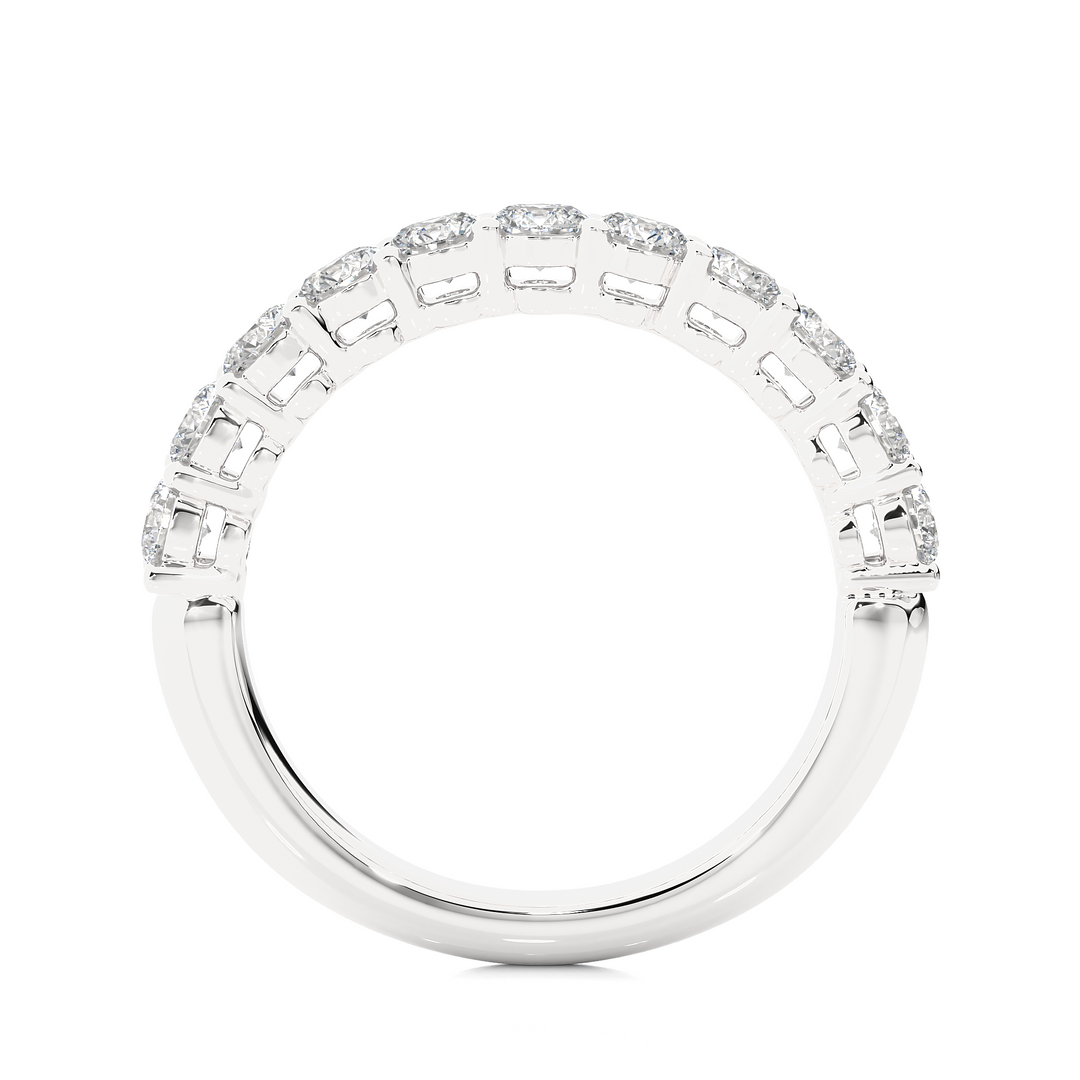 0.60 CT Round Cut Lab Grown Diamond Channel Set Band  11 Stone IGI Certified