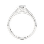 Load image into Gallery viewer, 1 CTW Round Lab-Grown Diamond Engagement Ring with Three-Row Thin Pave Band E-F / VVS-VS
