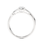 Load image into Gallery viewer, 0.93 CT Round Center with Tapered Baguette Side Lab Grown Diamond Three Stone Ring | 3 Stone Gold Band
