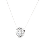 Load image into Gallery viewer, 0.34 CT Lab-Grown Diamond Halo Pendant Necklace | Round Diamonds | Solid Gold
